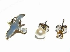 ブルーバード ピアス 【 Luccica ルチカ 】【メール便 送料無料 】 アクセサリー 鳥 バード プレゼント モチーフ パール ジュエリー