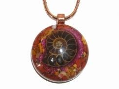 オルゴナイト ペンダント M【Powerful Orgone Pendant】レッドジャスパー/イエロージャスパー/イエロータイガーアイ/アンモナイト