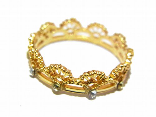 ムッシェル リング カラー ゴールド Luccica ルチカ 王冠 指輪 かわいい アクセサリー 個性的 おもしろ ジュエリー