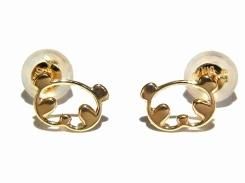 パンダ ピアス ゴールド10金 K10 (シリコンキャッチ付き)【 Luccica ルチカ 】【 メール便送料無料 】 かわいい アクセサリー 個性的 おしゃれ ブランド 大人可愛い アニマル 動物