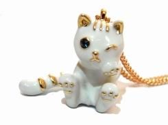 ウインクキャットミルキー ネックレス 【 KAZA / カザ 】【 メール便 送料無料 】 猫 ねこ キャット シロネコ アニマル 動物 レディース アクセサリー