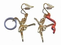 ジムナスティクスピアス (GD×PU×PK)【 Luccica ルチカ 】【メール便送料無料】かわいい おもしろ アクセサリー 個性的 大人可愛い 新体操