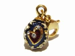 ハンドペイント・エナメル アクセサリー クリスタル付き ( ハート ) 【 A&C Enamel Paris 】【メール便 送料無料 】 トップ チャーム 誕生日 プレゼント 可愛い