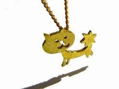 ほしねこ ネックレス【 thuthu appetizing accessories / nupi 】 ハンドメイド 真鍮 アクセサリー cat accessoies necklace