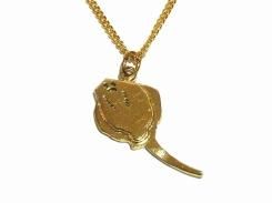 水槽に張り付くエイ ネックレス【thuthu appetizing accessories/nupi】ハンドメイド 真鍮 アクセサリー マリン 魚