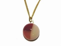 ミルキードロップ ねこ ネックレス(赤/ピンク/淡紅)【thuthu appetizing accessories/nupi】 ハンドメイド アニマル 真鍮 アクセサリー ねこ cat