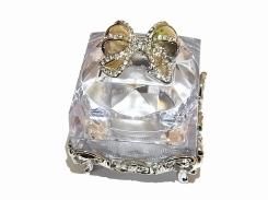 『 ツインテールリボンセット リングケース 』(カラー:シルバー)(ピロー有り) 【 ピィアース Piearth Japan 】アクセサリー ジュエリー ボックス 置物 インテリア オブジェ リボン