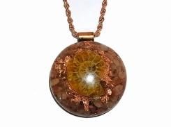 オルゴナイト ペンダント L【Powerful Orgone Pendant】サンストーン/アンモナイト 天然石 パワー ストーン