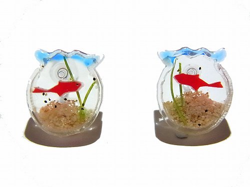 金魚鉢 ピアス（レッド） 【 Luccica ルチカ 】 アクセサリー 金魚 魚