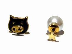 pig pearl ピアス (ブラック) 【 Luccica ルチカ 】 【メール便送料無料】 アクセサリー 動物 カワイイ キュート ブタ ぶた ニッチ 星 スター ユニーク おもしろ