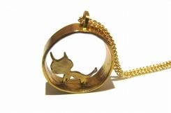 ぬぴのすがた ネックレス【 thuthu appetizing accessories / nupi 】 ネコ ハンドメイド 真鍮 アクセサリー かわいい キャット 猫 動物