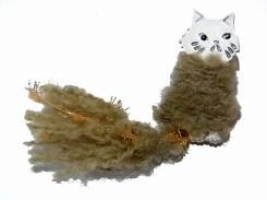 ねこのしっぽ ブローチ (シルバー)【 Luccica ルチカ 】【 メール便 送料無料 】 アクセサリー 異素材 毛糸 ふわふわ 猫じゃらし 顔 cat キャット 猫 誕生日 プレゼント 女性