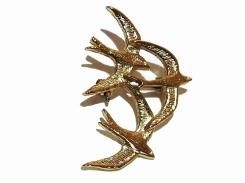 trio birds ブローチ 【 Luccica ルチカ 】【 メール便 送料無料 】 アクセサリー 鳥 バード ジュエリー オシャレ 誕生日 プレゼント 女性 雑貨 上品 大人っぽい 人気