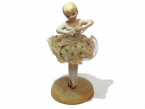 バレリーナ 陶器 人形 1920年代 ビンテージ ドール かわいい 置物 インテリア 海外 ダンス 昭和初期 希少 お洒落 珍しい