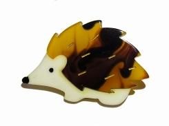 ハリー ブローチ (べっ甲)【 Luccica ルチカ 】【メール便送料無料】 アクセサリー はりねずみ 針鼠 おもしろ カワイイ 面白い アニマル 動物 誕生日 プレゼント 個性的