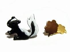 Skunk ブローチ 【 Luccica ルチカ 】 【 メール便 送料無料 】 アニマル 個性的 動物 カワイイ 誕生日 プレゼント スカンク ユニーク レディース