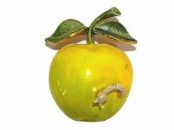 ビンテージ ブローチ 『 黄りんごと青虫 』【1960年代】 アクセサリー ジュエリー かわいい 海外買い付け 古い お洒落 可愛い 輸入