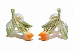 チューリップ イヤリング (ピンク)復刻版 【 Palnart Poc パルナートポック 】【 メール便 送料無料 】 フラワー 花 誕生日 プレゼント 女性 雑貨 スタッド かわいい おしゃれ