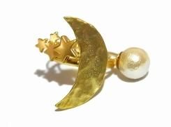 ムーン&スター リング 11号 【 Luccica ルチカ 】【メール便送料無料】 指輪 月 星 スター ムーン ルナ アクセサリー 個性的 かわいい プレゼント