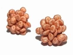 puketti ピアス (オレンジ) 【 Luccica ルチカ 】【メール便 送料無料 】 フラワー 花 かわいい アクセサリー エレガント 刺繍 モチーフ ブランド