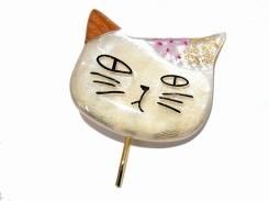 ミケ ヘアカフス (PK×BR)【 Luccica ルチカ 】【メール便送料無料】 ねこ 猫 キャット アニマル 動物 かわいい おもしろ 個性的 ユニーク 誕生日