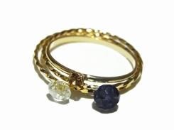 unison set ring リング (ブルー系:アイオライト/アクアマリン) 【 Luccica ルチカ 】【 メール便 送料無料 】 指輪 アクセサリー 天然石 かわいい ストーン 大人可愛い