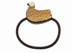 aamu ヘアゴム (B.BE×格子)【 Luccica ルチカ 】【メール便送料無料】 アクセサリー 個性的 かわいい ウッド 木製 誕生日 プレゼント 女性 雑貨