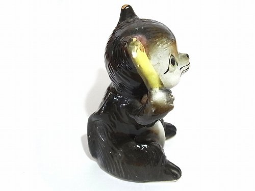 指揮者 猫 陶器 置物【1950年代】 日本製 ビンテージ 陶製 ドール ネコ 
