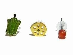 vegan ピアス (ピーマン×レンコン) 【 Luccica ルチカ 】【 メール便 送料無料 】 かわいい おもしろ アクセサリー 個性的 ベジタブル 野菜 奇抜 ユニーク