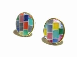 Lucas ピアス (MIX) 【 Luccica ルチカ 】【 メール便 送料無料 】 かわいい アクセサリー フェミニン スタッド 楕円 オーバル 大人 お洒落 エレガント