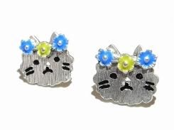 ルチカ ピアス 『 chipie シルバー 』【 Luccica 】【 メール便 送料無料 】 かわいい 花冠 アクセサリー キャット 可愛い 誕生日 プレゼント 女性