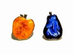 verger ピアス (OR×PU) 【 Luccica ルチカ 】【 メール便送料無料】 かわいい おもしろ アクセサリー 洋梨 フルーツ リンゴ 林檎
