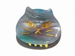 ミニネコ バンス (水色)【 Luccica ルチカ 】【メール便送料無料】 ネコ 髪留め カワイイ キュート 猫 キャット 動物 アニマル どうぶつ 個性的 クリップ