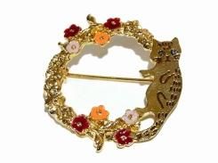花ねこ ブローチ 【 Luccica ルチカ 】【メール便 送料無料 】 ネコ 猫 キャット フラワー 動物 かわいい おもしろ アクセサリー 個性的