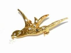 grand chariot ブローチ 【 Luccica ルチカ 】【メール便送料無料】 ツバメ 燕 スワロー 星 スター 星座 かわいい レディース 誕生日 女性