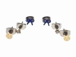 ねことちょうちょむすび セットピアス (blue×gold)【 Luccica ルチカ 】【メール便送料無料】 アクセサリー ねこ ネコ リボン かわいい お洒落