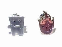 妖怪 ピアス (ぬりかべ)【 Luccica ルチカ 】【 メール便 送料無料 】 アクセサリー カワイイ 個性的 珍しい 火の玉 おばけ オバケ ゴースト ユニーク おもしろ