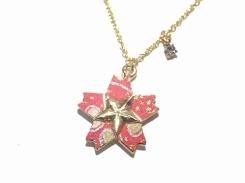 和紙の桜 ネックレス (タイプ参) 【 KaZa カザ 】【 メール便 送料無料 】 アクセサリー カワイイ 花 フラワー 人気 大人 日本風 和風 折り紙 華やか 上品