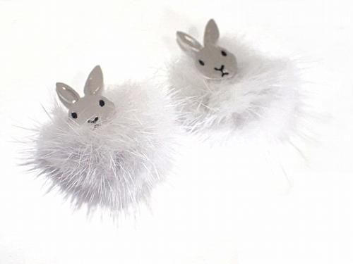 ふわふわうさぎ ピアス Luccica ルチカ ご褒美 ウサギ アクセサリー 兔 動物 個性的 カワイイ ミンク 人気 ラビット ふわふわうさぎ ピアス Luccica ルチカ ご褒美 ウサギ アクセサリー 兔 動物 個性的 カワイイ ミンク 人気 ラビット