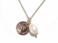 リッコ ネックレス 【 Luccica ルチカ 】【メール便 送料無料 】 アクセサリー 淡水パール プレゼント かわいい コイン 金貨 ストーン ご褒美
