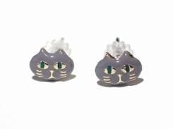 REO ピアス (グレー)【 Luccica ルチカ 】 メール便 送料無料 ネコ ねこ キャット アニマル 動物 カジュアル かわいい おもしろ アクセサリー 個性的 小さい
