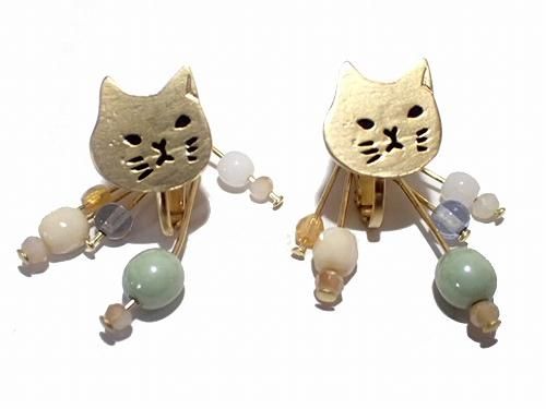 ルチカ イヤリング ネコ シャララねこ Luccica キャット 猫 フック アニマル 動物 かわいい おもしろ 個性的 Farbe ファルべ