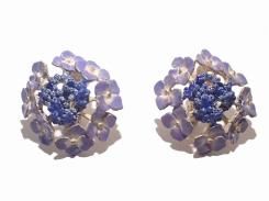 ガクアジサイ イヤリング 【 Palnart Poc パルナートポック 】【 メール便 送料無料 】 あじさい 日本 花 雨 hydrangea プレゼント 和装小物 女性 紫 紫陽花