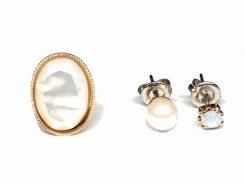 シェルオーバル ピアス 【 Luccica ルチカ 】【 メール便 送料無料 】 かわいい アクセサリー 楕円 大人 お洒落 エレガント