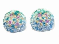 睡蓮 ピアス 【 Luccica ルチカ 】【 メール便 送料無料 】 カワイイ 花 フラワー 紫陽花 あじさい 梅雨 スイレン 万華鏡 水面 ブルー ゴールド 大ぶり 大人 アクセサリー