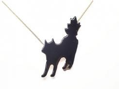 ポップンキャット ネックレス 【 Luccica ルチカ 】【 メール便 送料無料 】 猫 ネコ ねこ アニマル 動物 カワイイ 大人可愛い シルエット
