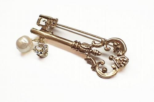 antique key ブローチ 【 Luccica ルチカ 】【 メール便 送料無料