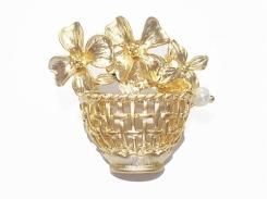 パニエフルール ブローチ 【 Luccica ルチカ 】【メール便 送料無料 】 フラワー 花 かわいい アクセサリー プレゼント 誕生日 女性 花籠