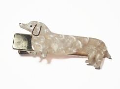 ルビー ヘアクリップ (アイボリー)【 Luccica ルチカ 】【メール便送料無料】 ダックスフント 犬 イヌ 髪留め カワイイ 動物 アニマル 個性的