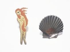 ヴィーナス ブローチ 【 Luccica ルチカ 】【メール便送料無料】 アクセサリー ファッション 女神 個性的 ユニーク マリンルック 貝 おもしろ